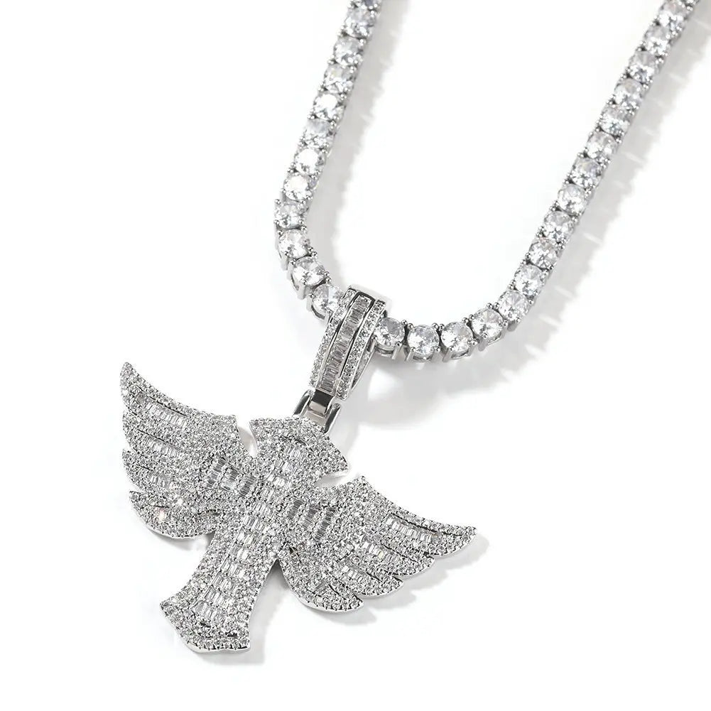 Angel Wings Cross Diamond Pendant nowadaysfashion