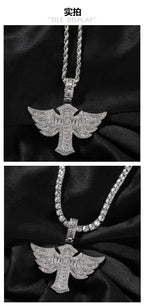 Angel Wings Cross Diamond Pendant nowadaysfashion