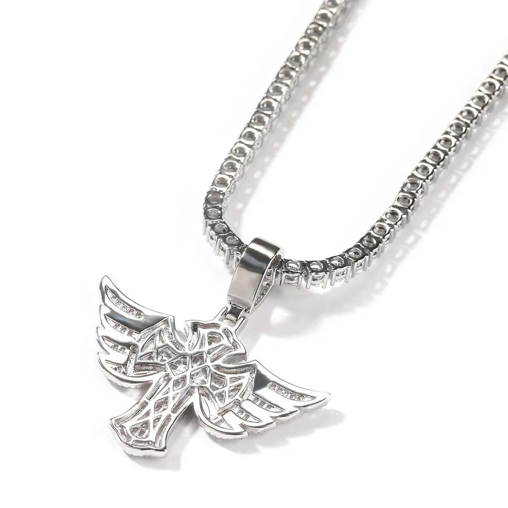 Angel Wings Cross Diamond Pendant nowadaysfashion