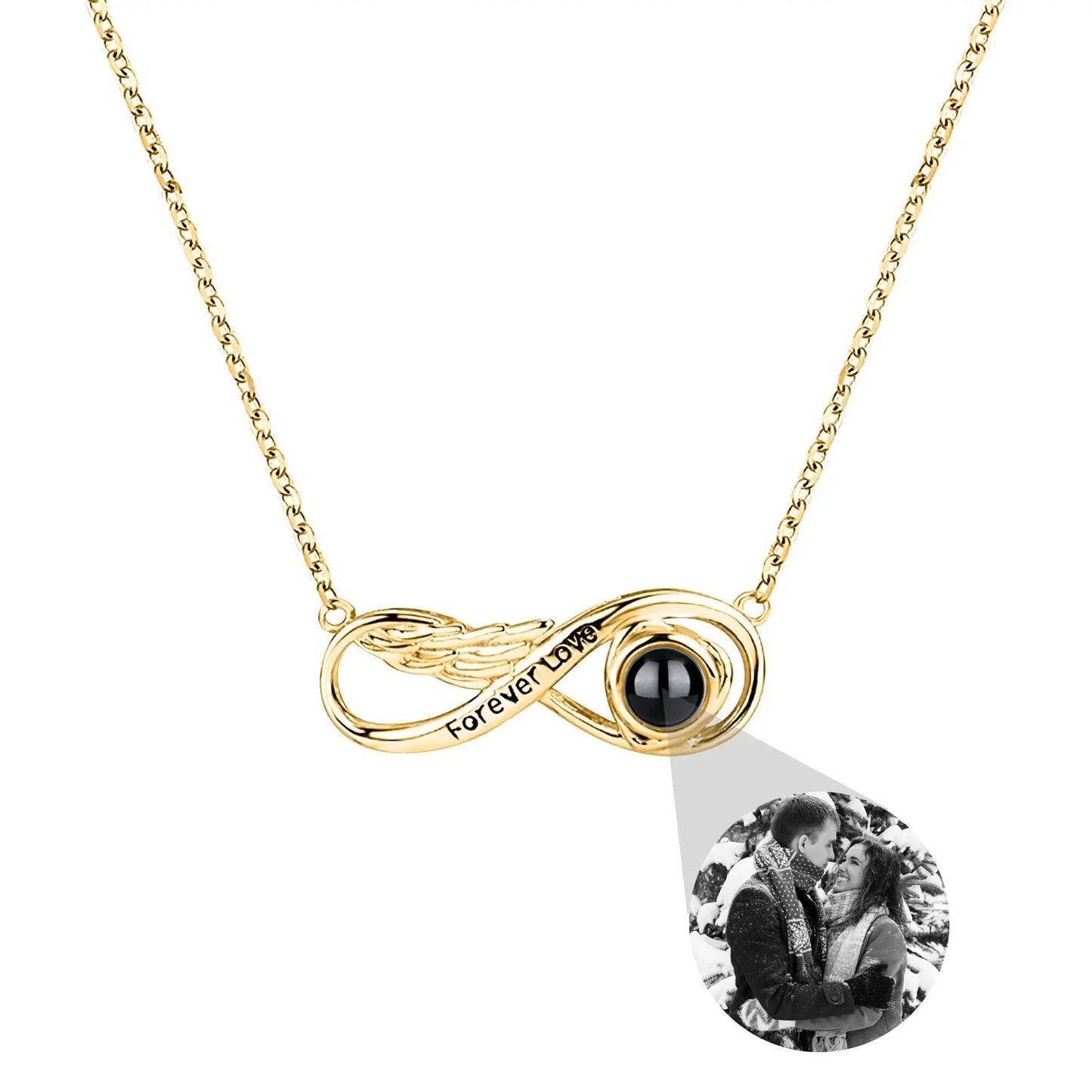 Angel wings with customizable photos Projection Necklace Pendant Jewelry - Blade & Thread