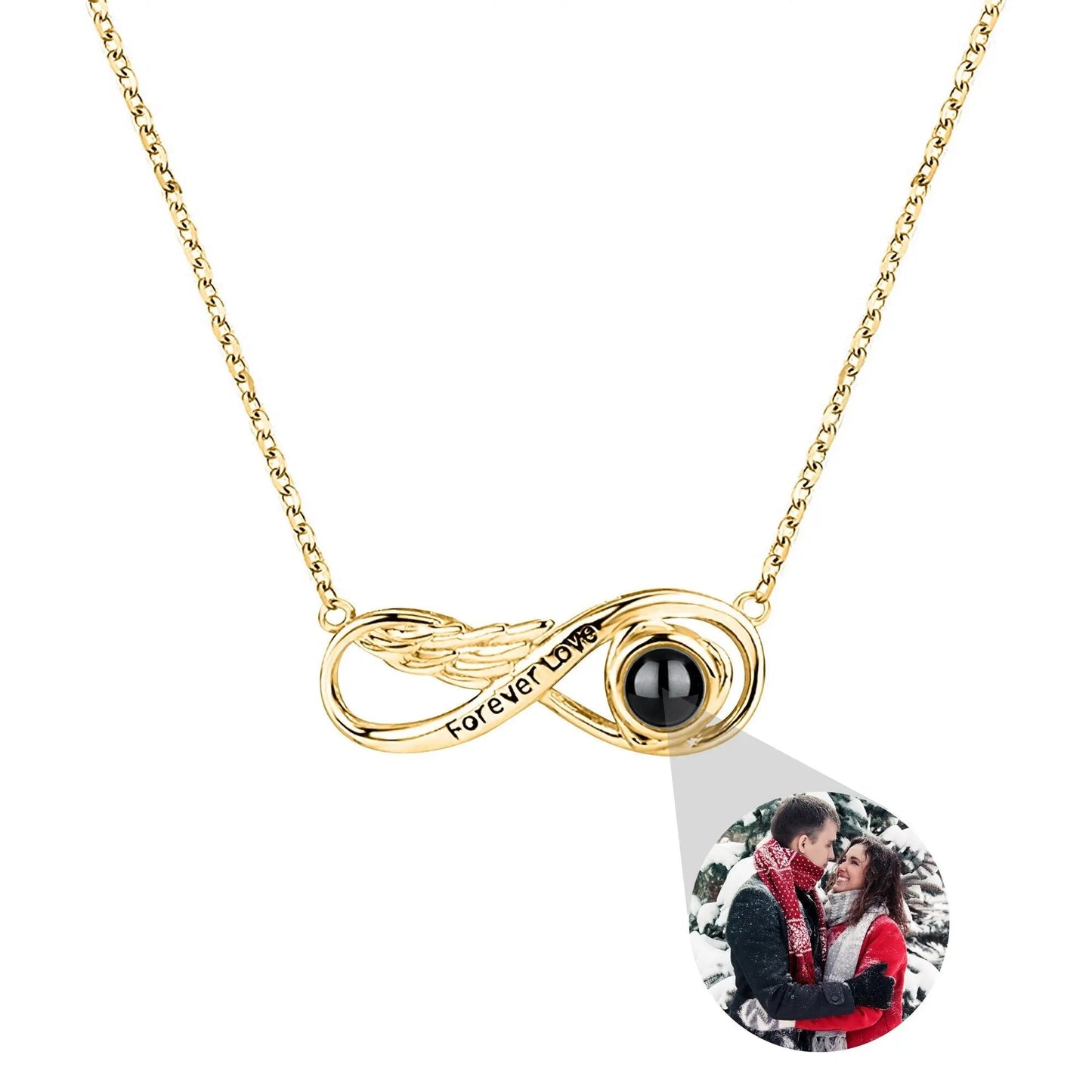 Angel wings with customizable photos Projection Necklace Pendant Jewelry - Blade & Thread