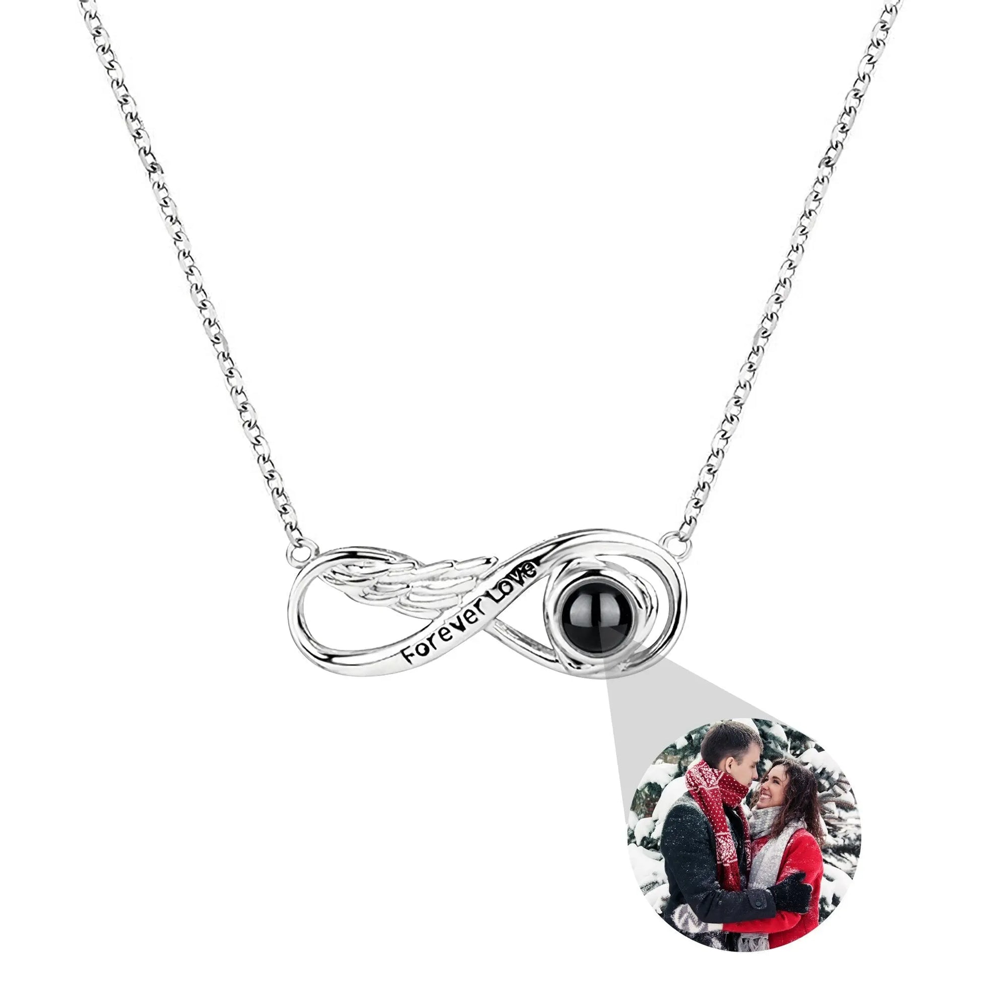 Angel wings with customizable photos Projection Necklace Pendant Jewelry - Blade & Thread