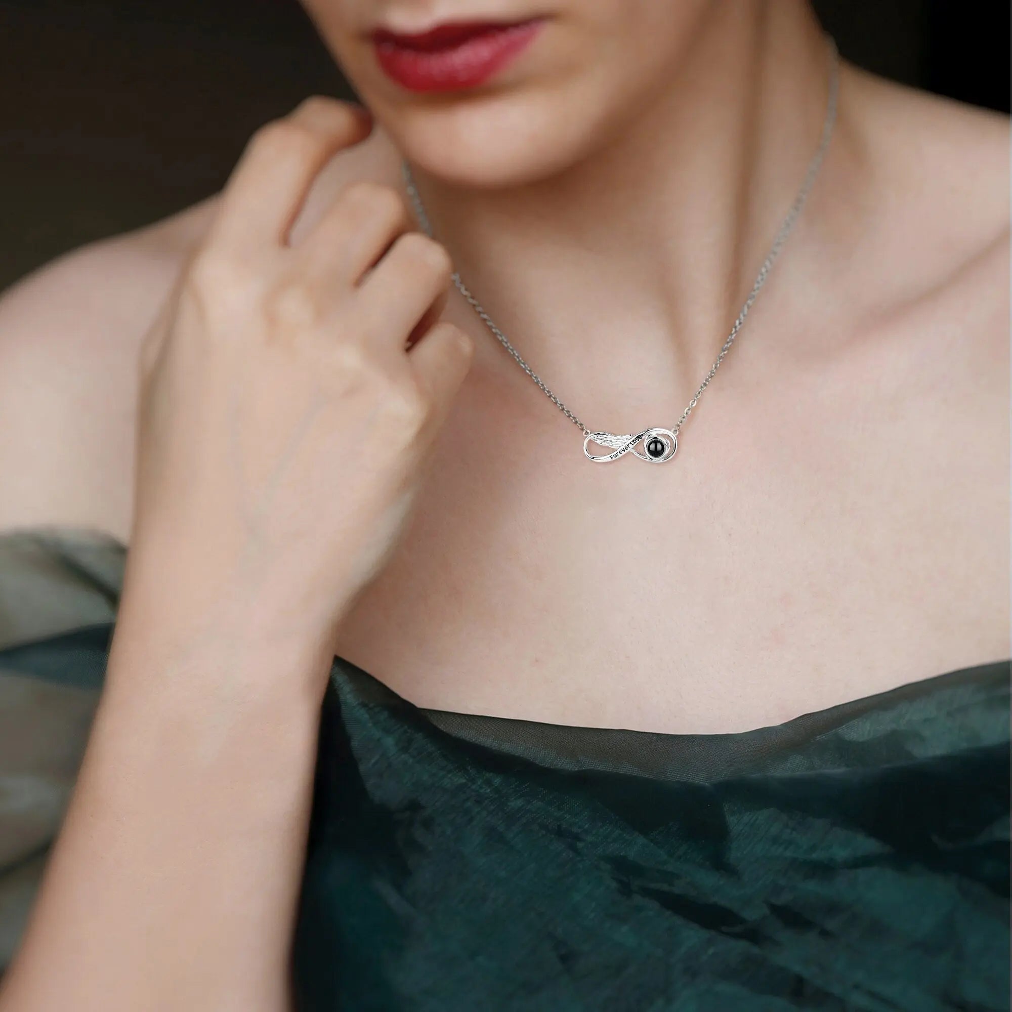 Angel wings with customizable photos Projection Necklace Pendant Jewelry nowadaysfashion