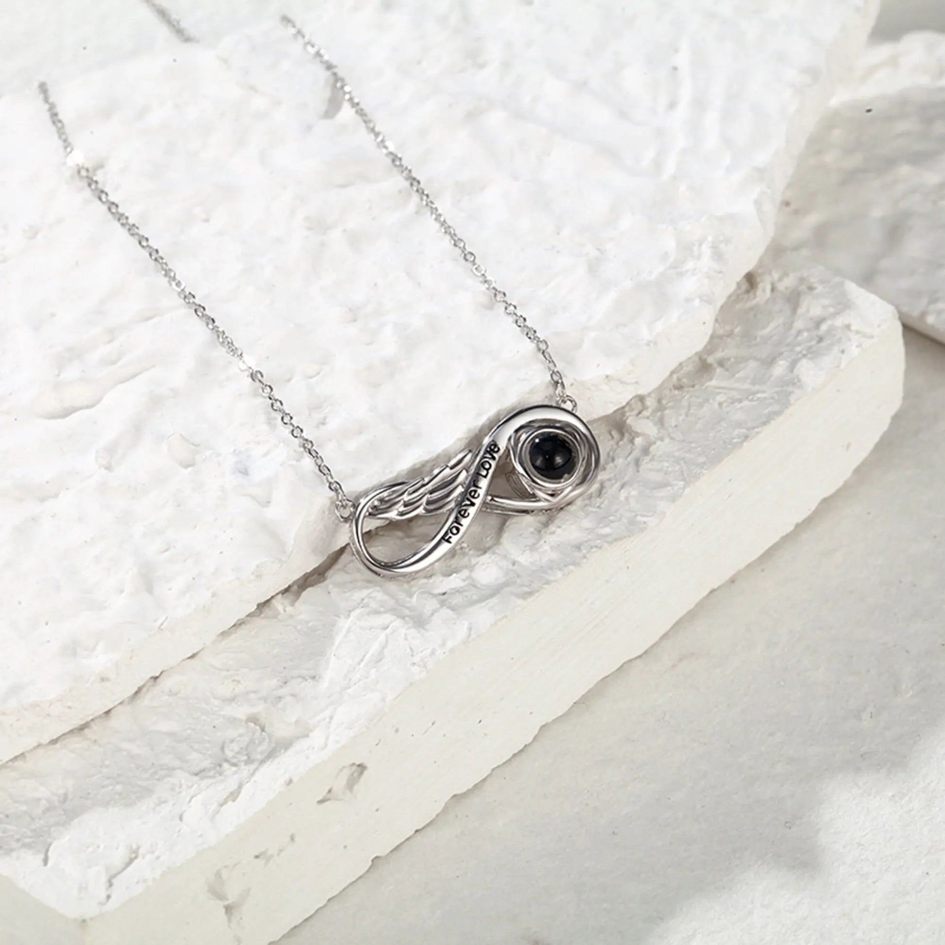 Angel wings with customizable photos Projection Necklace Pendant Jewelry - Blade & Thread