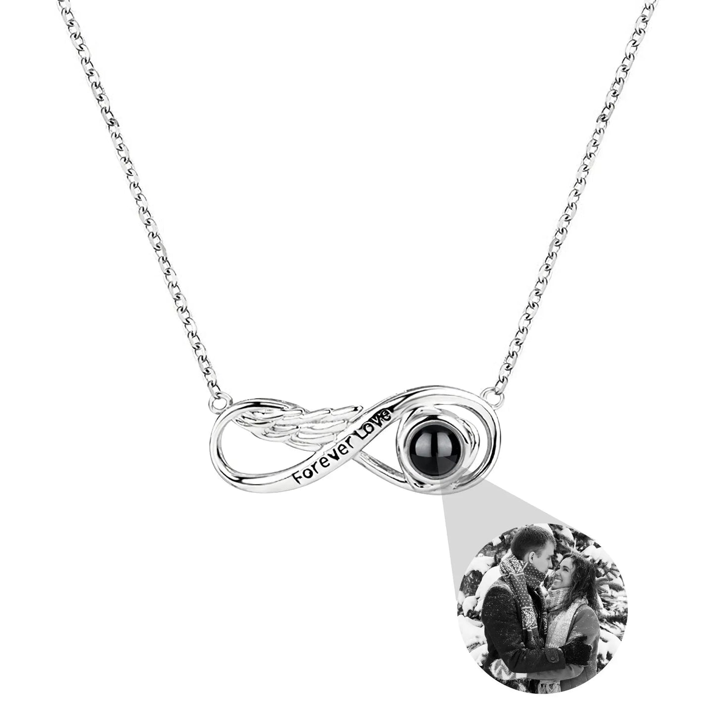 Angel wings with customizable photos Projection Necklace Pendant Jewelry - Blade & Thread