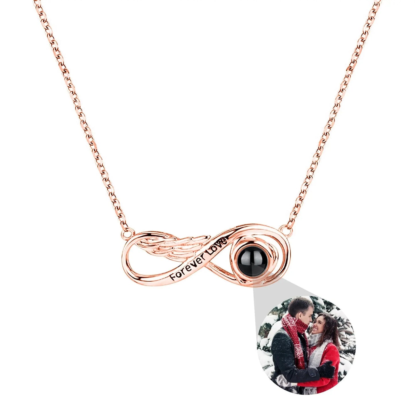 Angel wings with customizable photos Projection Necklace Pendant Jewelry - Blade & Thread