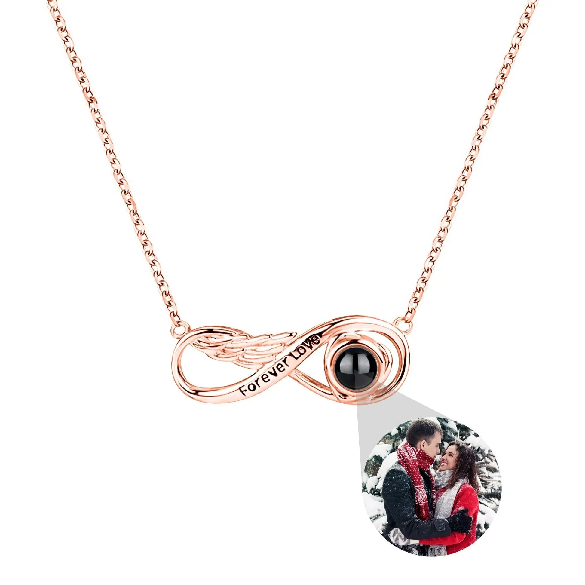 Angel wings with customizable photos Projection Necklace Pendant Jewelry - Blade & Thread