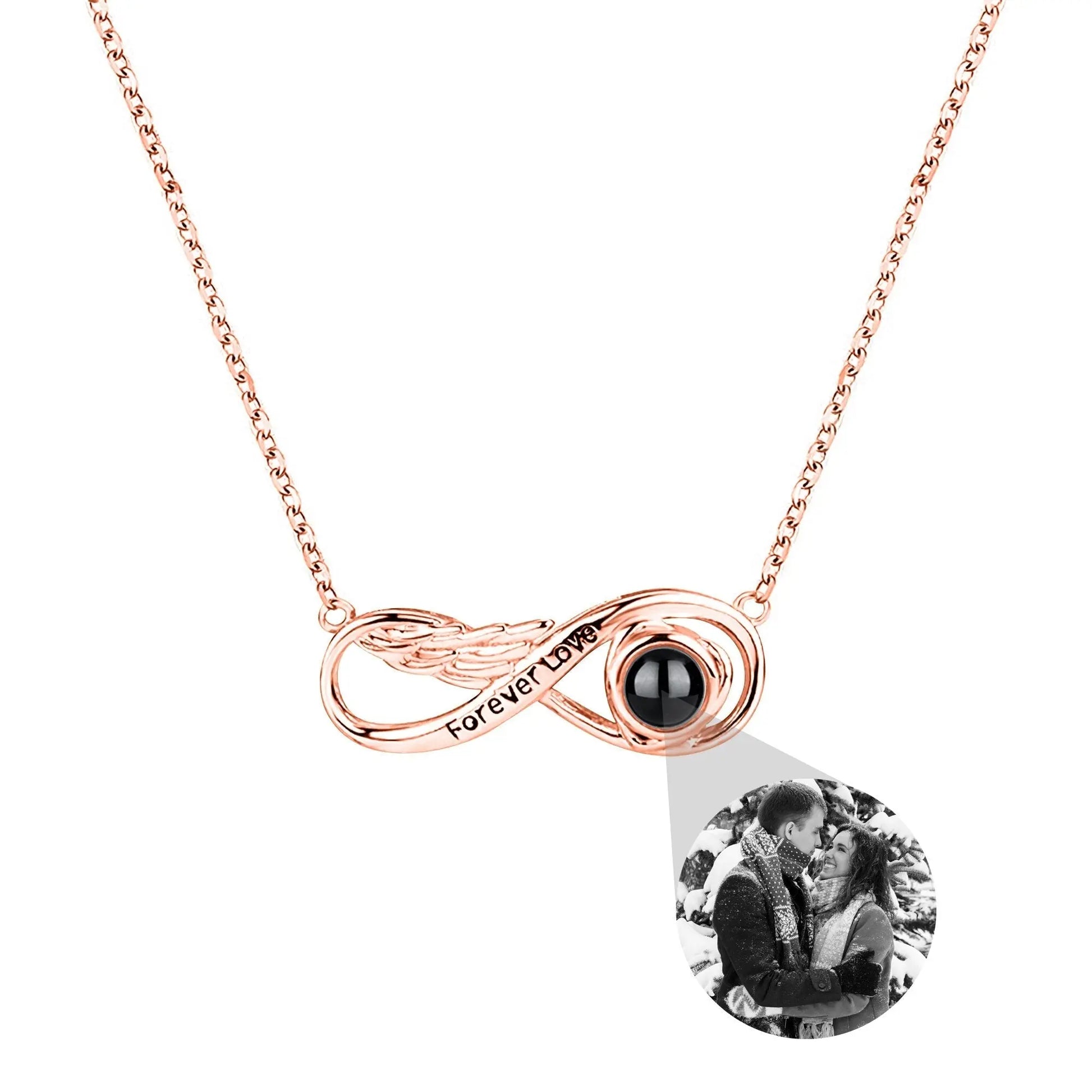 Angel wings with customizable photos Projection Necklace Pendant Jewelry - Blade & Thread