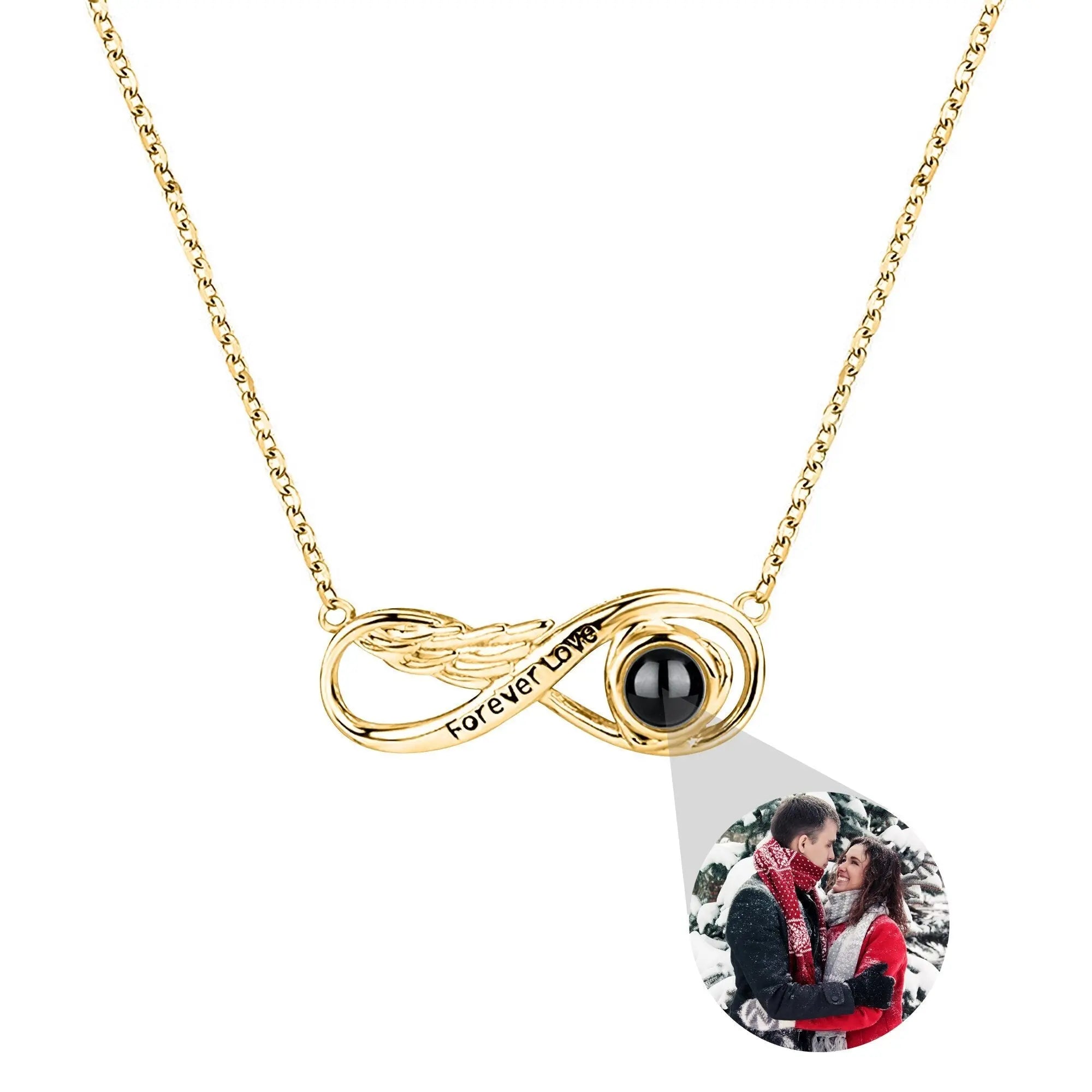 Angel wings with customizable photos Projection Necklace Pendant Jewelry nowadaysfashion