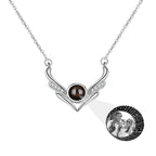 Angel wings with customizable photosProjection Necklace  Pendant Jewelry nowadaysfashion
