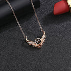 Angel wings with customizable photosProjection Necklace  Pendant Jewelry nowadaysfashion