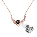 Angel wings with customizable photosProjection Necklace  Pendant Jewelry nowadaysfashion