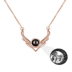 Angel wings with customizable photosProjection Necklace  Pendant Jewelry nowadaysfashion