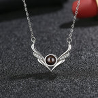 Angel wings with customizable photosProjection Necklace  Pendant Jewelry nowadaysfashion