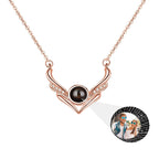 Angel wings with customizable photosProjection Necklace  Pendant Jewelry nowadaysfashion