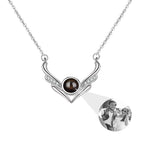 Angel wings with customizable photosProjection Necklace  Pendant Jewelry nowadaysfashion