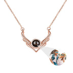 Angel wings with customizable photosProjection Necklace  Pendant Jewelry nowadaysfashion