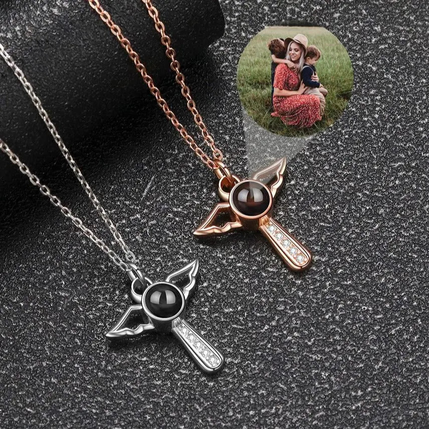 Angels Photo Custom Projection Necklace For Women Personalized Pendant Jewelry nowadaysfashion