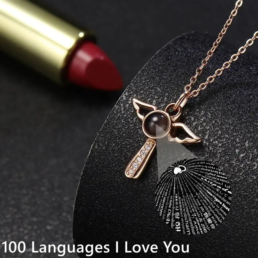 Angels Photo Custom Projection Necklace For Women Personalized Pendant Jewelry - Blade & Thread
