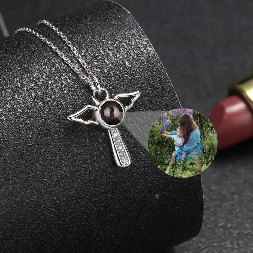 Angels Photo Custom Projection Necklace For Women Personalized Pendant Jewelry - Blade & Thread