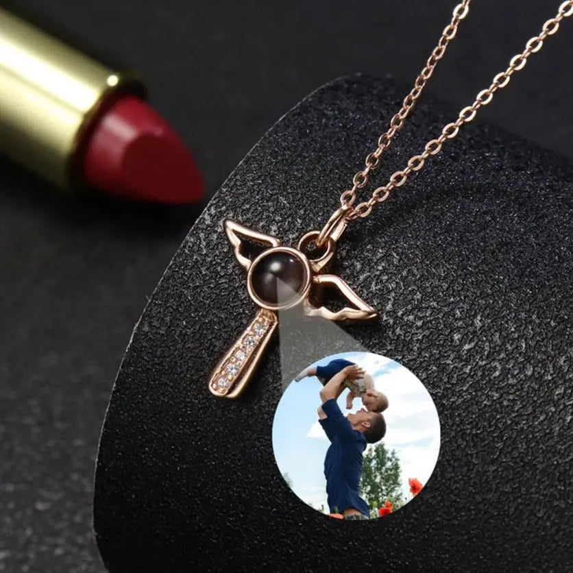 Angels Photo Custom Projection Necklace For Women Personalized Pendant Jewelry nowadaysfashion