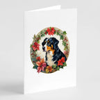 Appenzeller Sennenhund Christmas Flowers Greeting Cards Pack of 8 - Blade & Thread