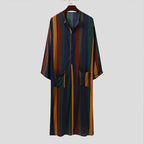 Arab Striped Printed Muslim Men's Robe Any Means Necessary Clothing