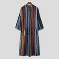 Arab Striped Printed Muslim Men's Robe Any Means Necessary Clothing