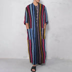 Arab Striped Printed Muslim Men's Robe Any Means Necessary Clothing