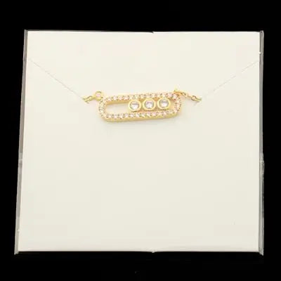 Arab Style Crystal Bead Pendant For Women Wedding Jewelry 3 Dot On Oval Necklace - Blade & Thread
