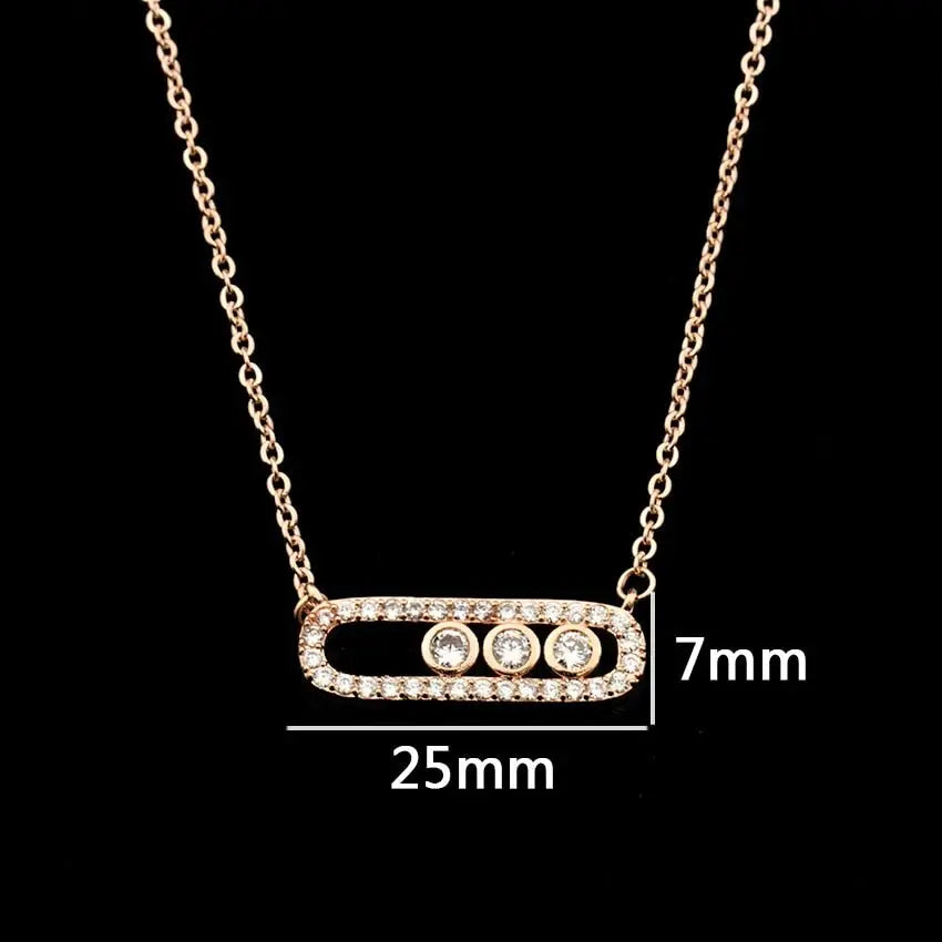 Arab Style Crystal Bead Pendant For Women Wedding Jewelry 3 Dot On Oval Necklace - Blade & Thread