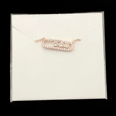 Arab Style Crystal Bead Pendant For Women Wedding Jewelry 3 Dot On Oval Necklace - Blade & Thread