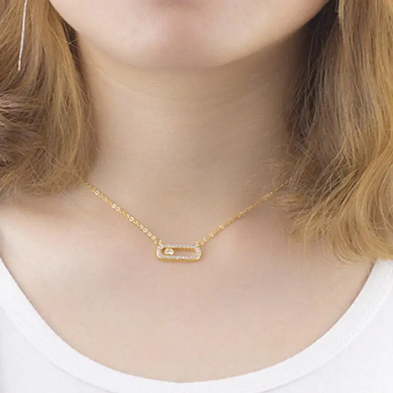 Arab Style Crystal Bead Pendant For Women Wedding Jewelry 3 Dot On Oval Necklace nowadaysfashion