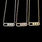 Arab Style Crystal Bead Pendant For Women Wedding Jewelry 3 Dot On Oval Necklace nowadaysfashion