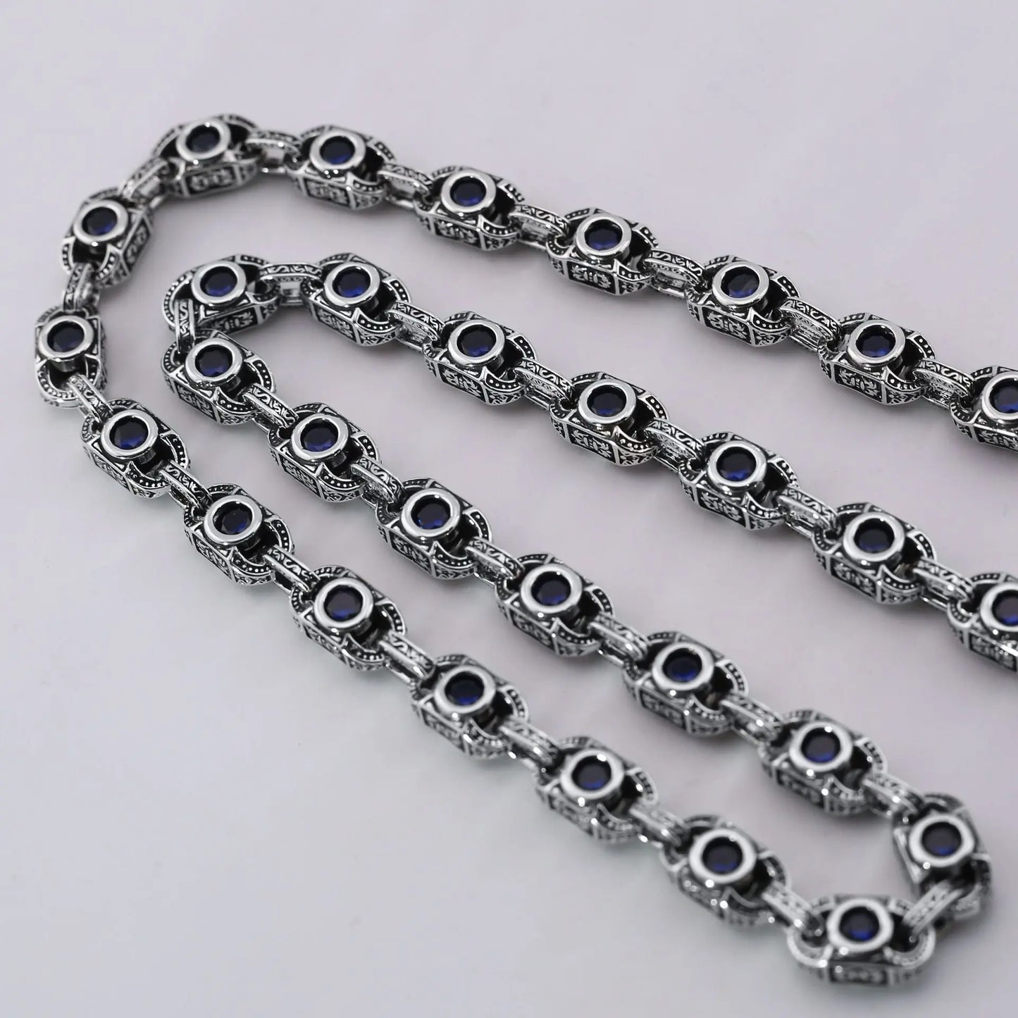 Aragogaceous pattern sapphire necklace for couples - Blade & Thread