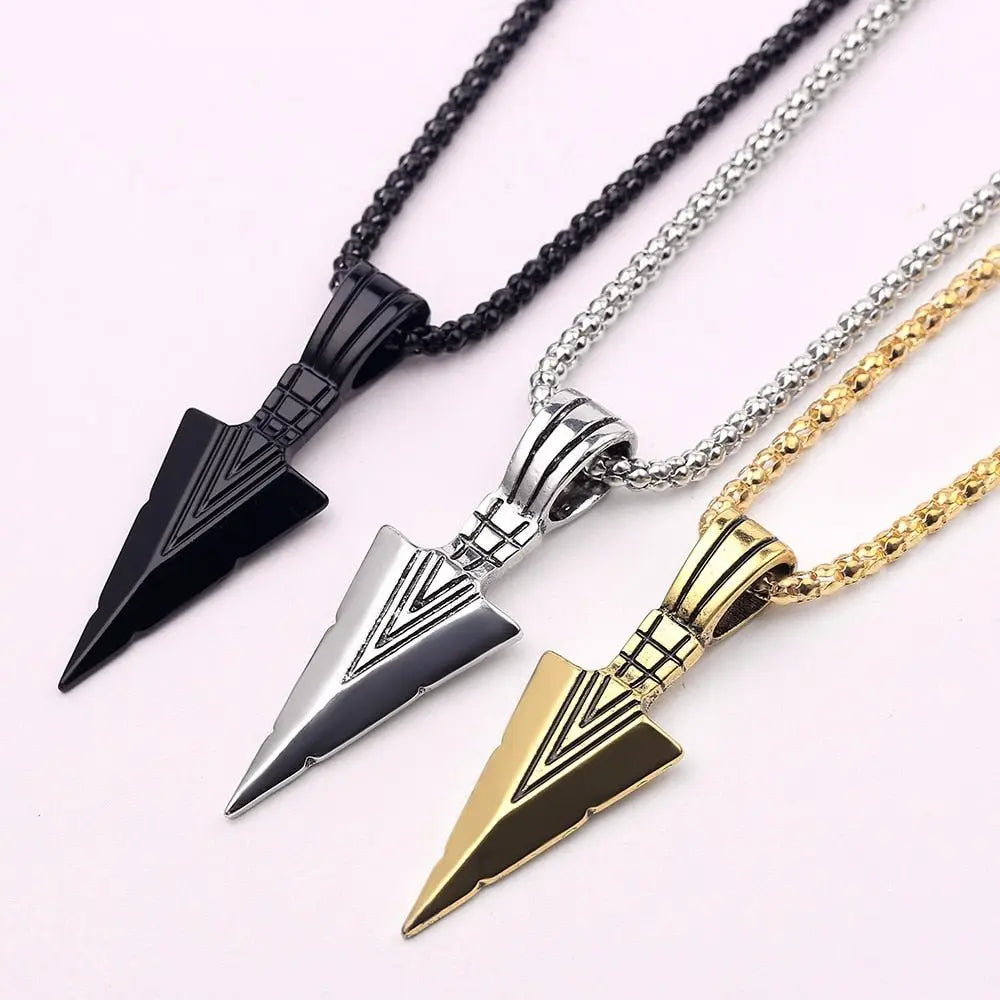 Arrow Head Pendant Long Chain Necklaces mens necklaces Collier Femme ArrowHead - Blade & Thread