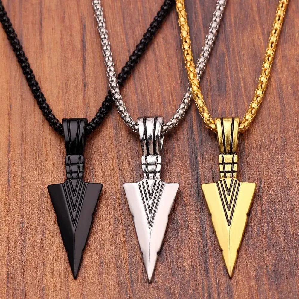 Arrow Head Pendant Long Chain Necklaces mens necklaces Collier Femme ArrowHead - Blade & Thread