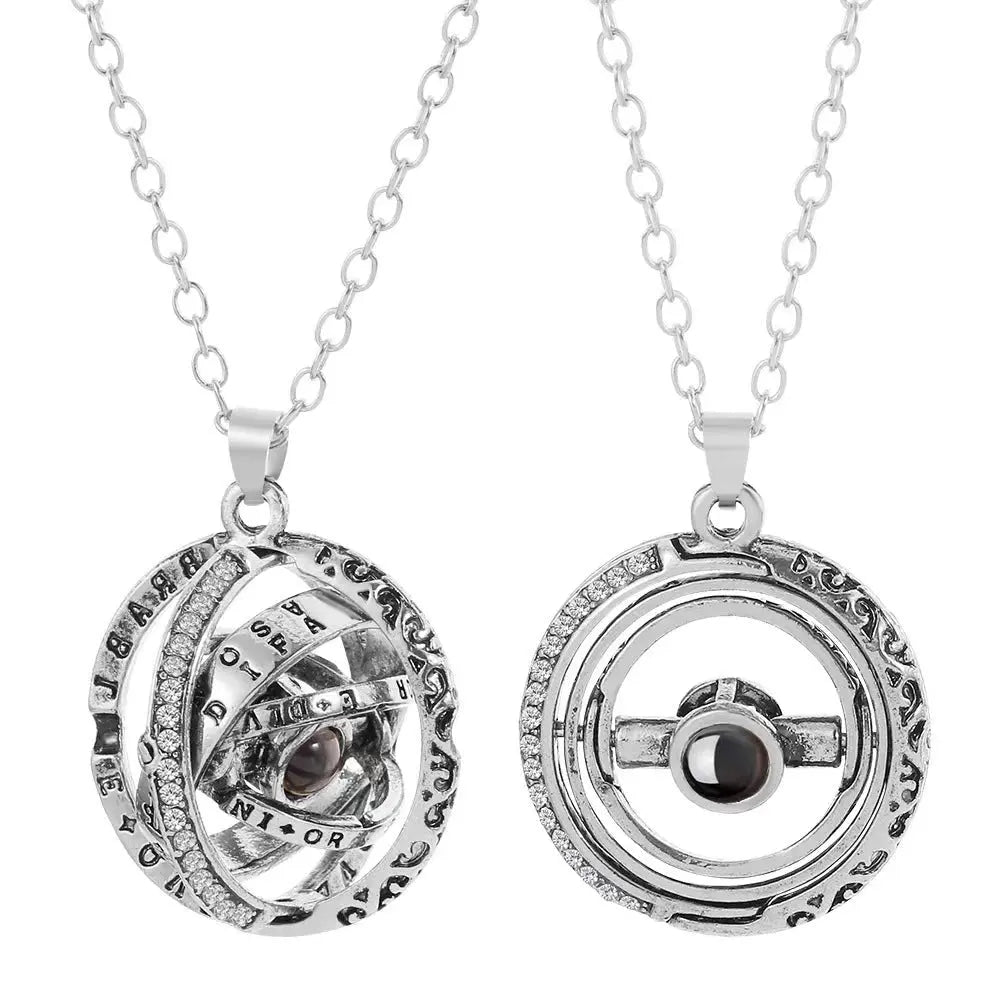 Astronomical ball projection necklace rotatable pendant - Blade & Thread