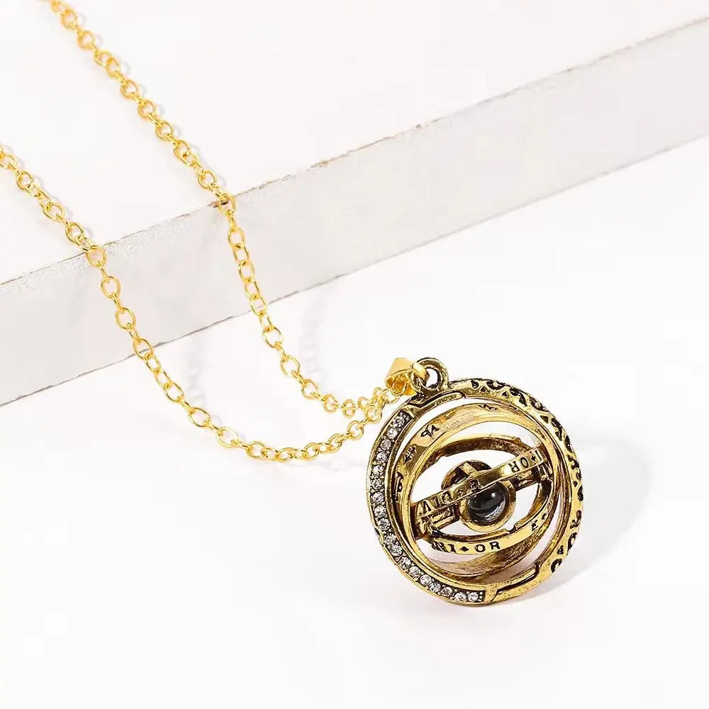 Astronomical ball projection necklace rotatable pendant - Blade & Thread