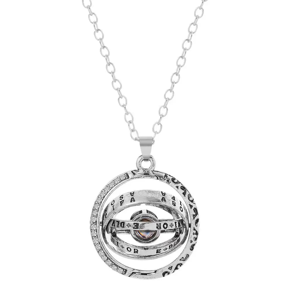 Astronomical ball projection necklace rotatable pendant nowadaysfashion