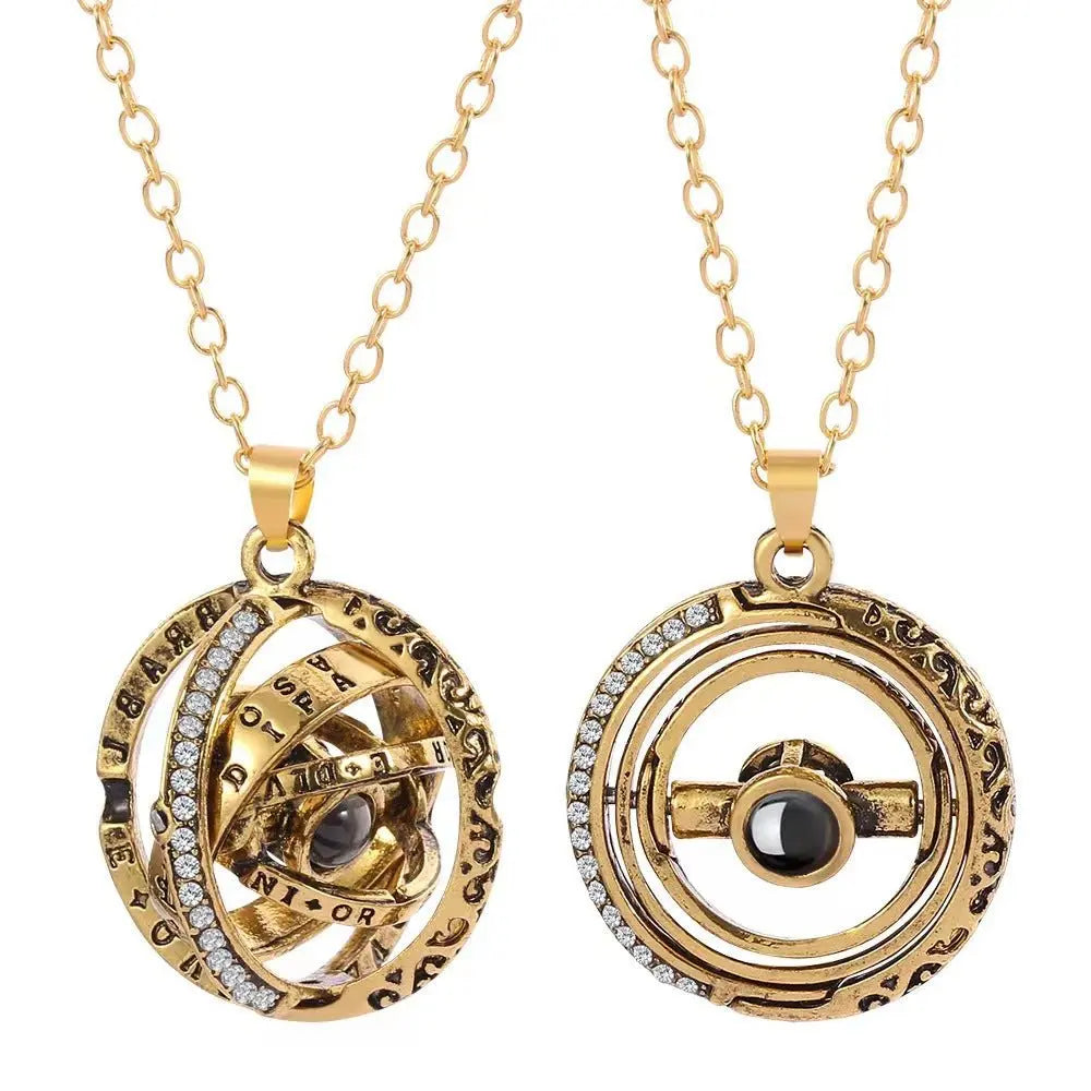 Astronomical ball projection necklace rotatable pendant - Blade & Thread