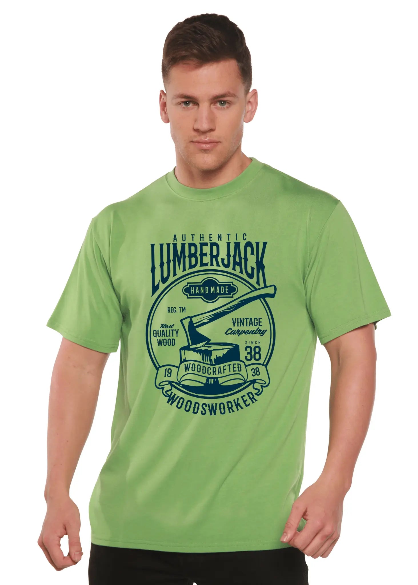 Authentic Lumberjack Men's Bamboo Viscose/Organic Cotton Short Sleeve Graphic T-Shirt Spun Bamboo