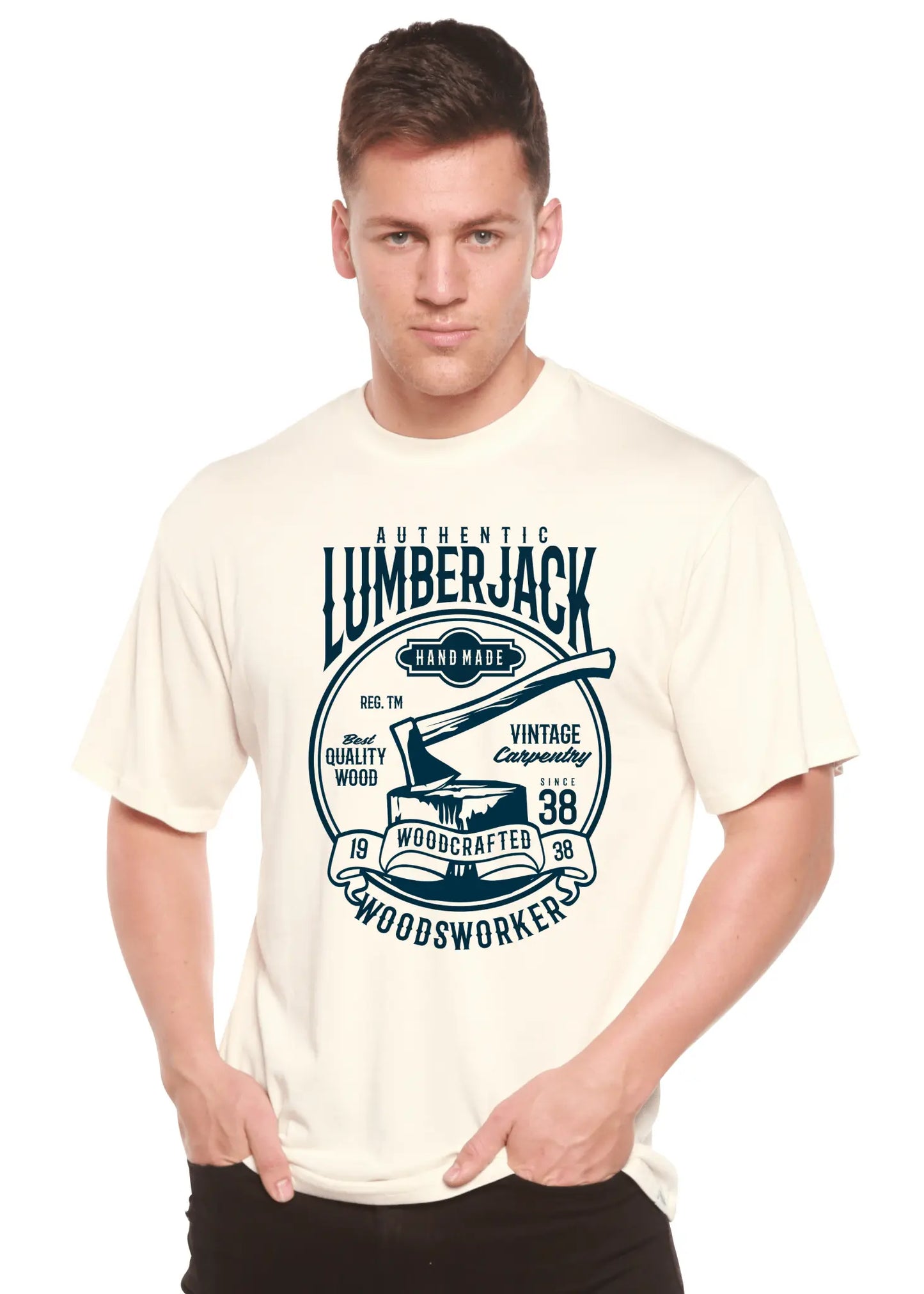 Authentic Lumberjack Men's Bamboo Viscose/Organic Cotton Short Sleeve Graphic T-Shirt - Blade & Thread