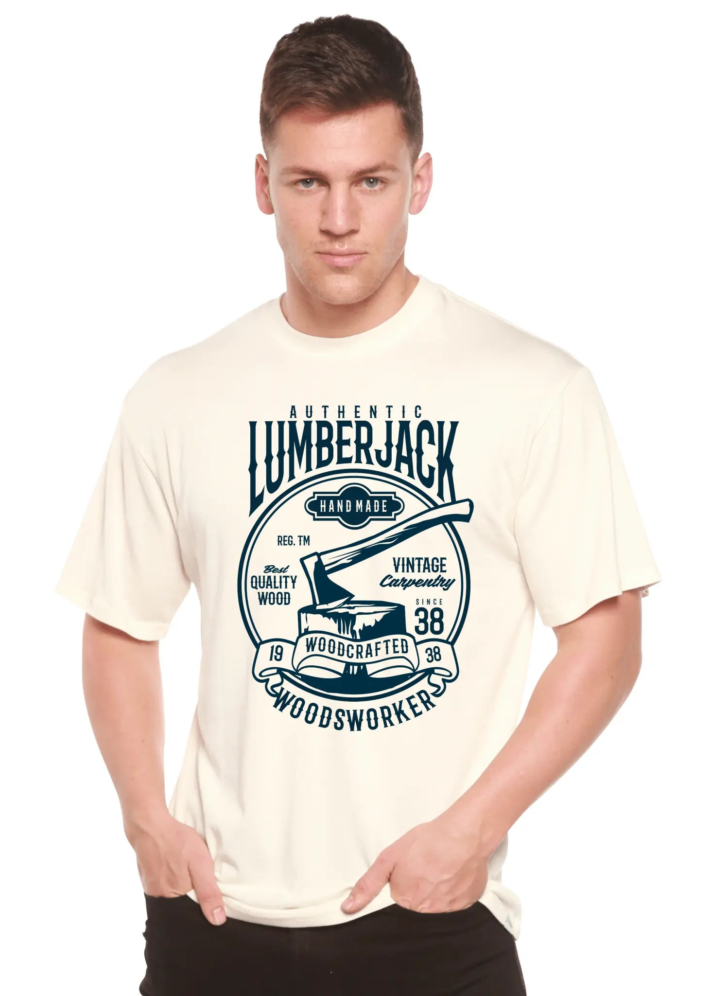 Authentic Lumberjack Men's Bamboo Viscose/Organic Cotton Short Sleeve Graphic T-Shirt - Blade & Thread