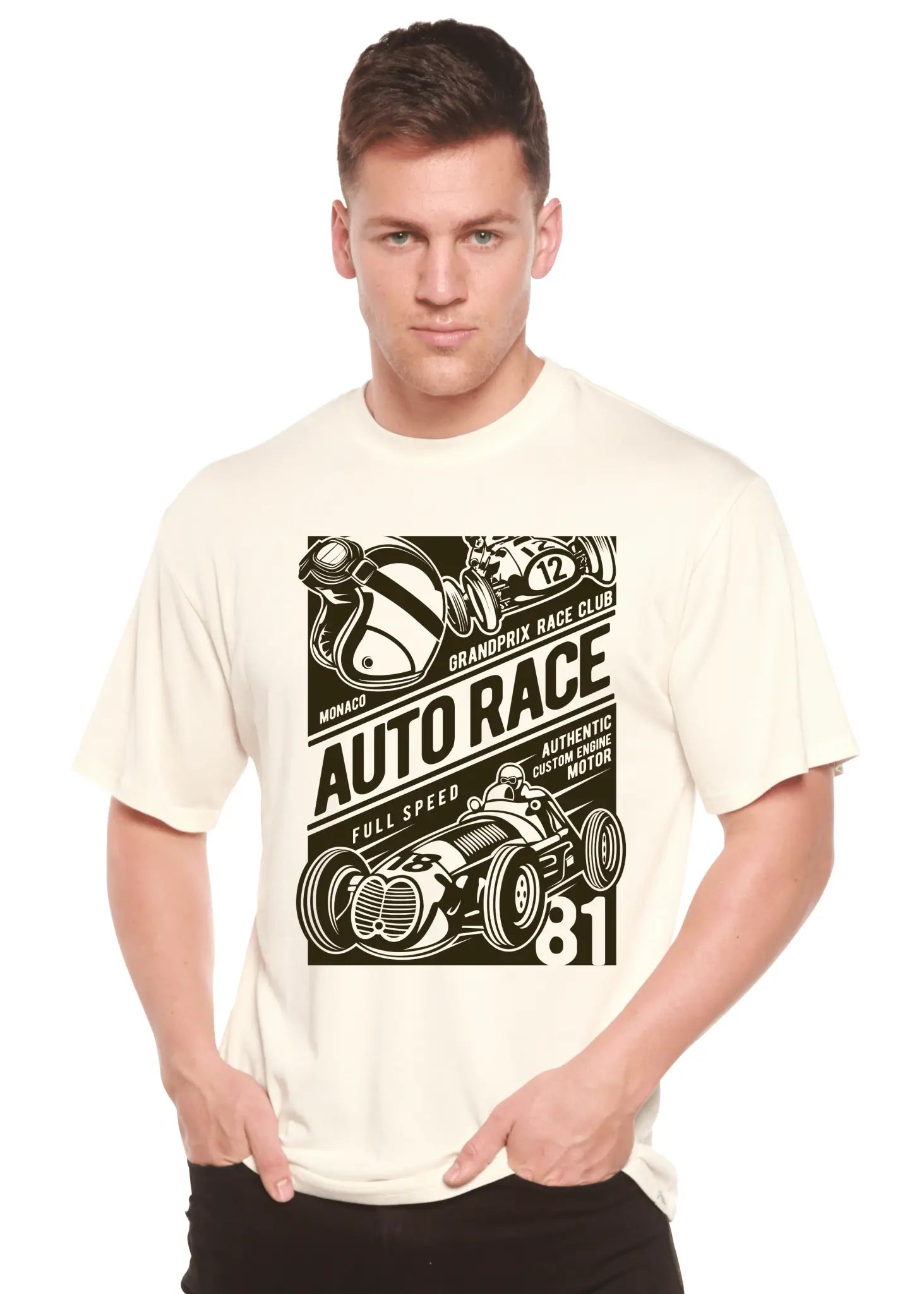Auto Race Men's Bamboo Viscose/Organic Cotton Short Sleeve Graphic T-Shirt - Blade & Thread