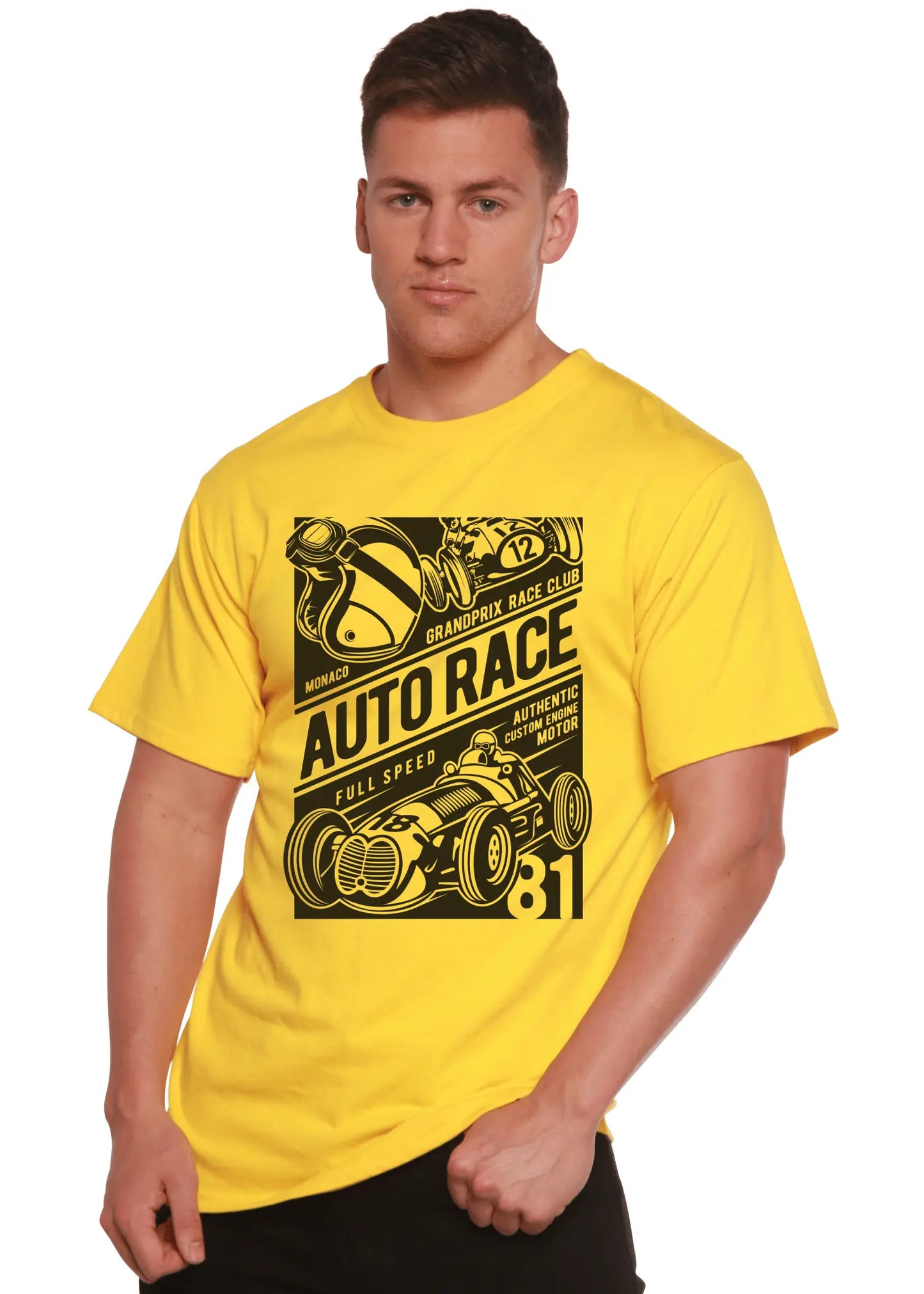 Auto Race Men's Bamboo Viscose/Organic Cotton Short Sleeve Graphic T-Shirt - Blade & Thread