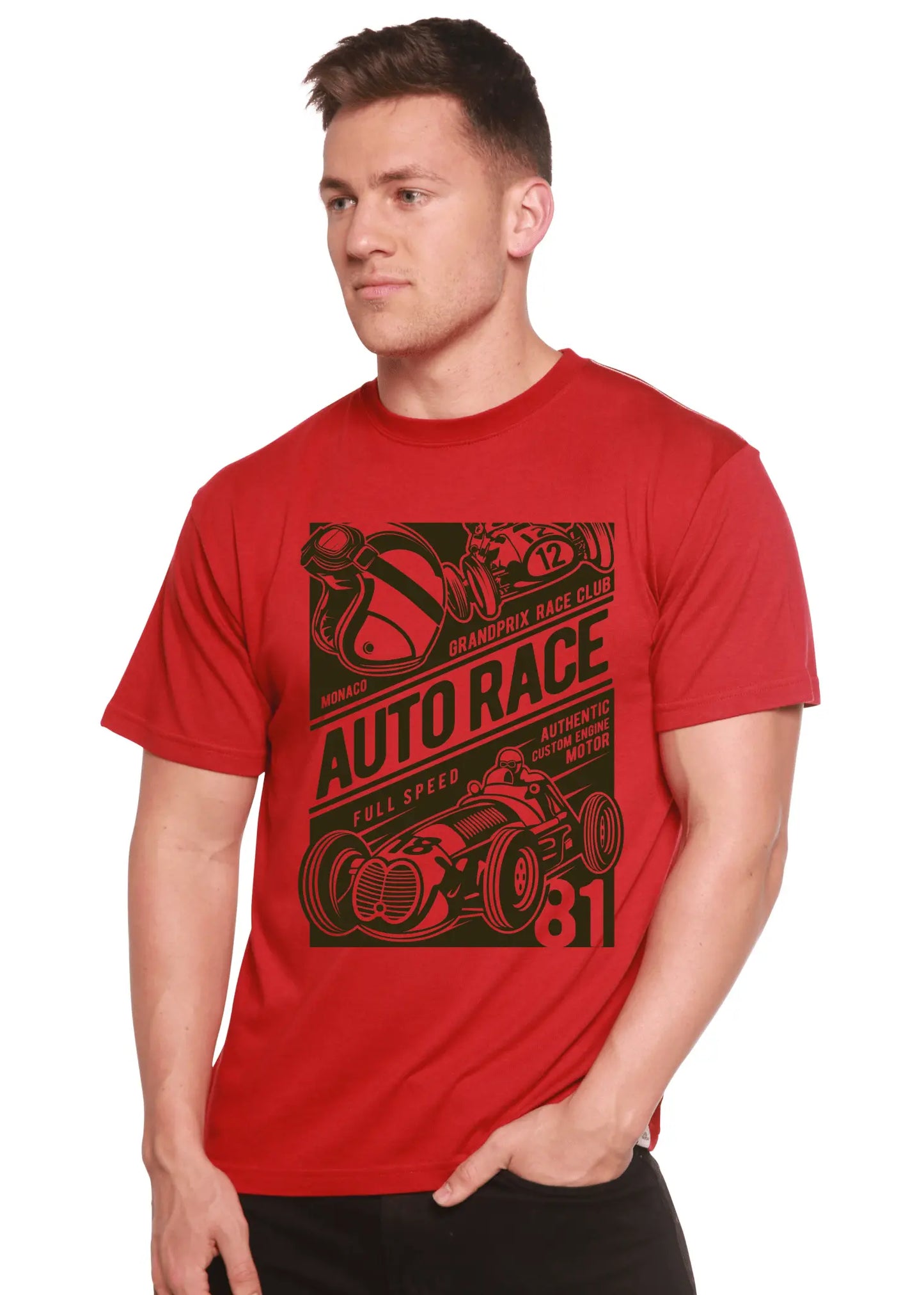 Auto Race Men's Bamboo Viscose/Organic Cotton Short Sleeve Graphic T-Shirt - Blade & Thread