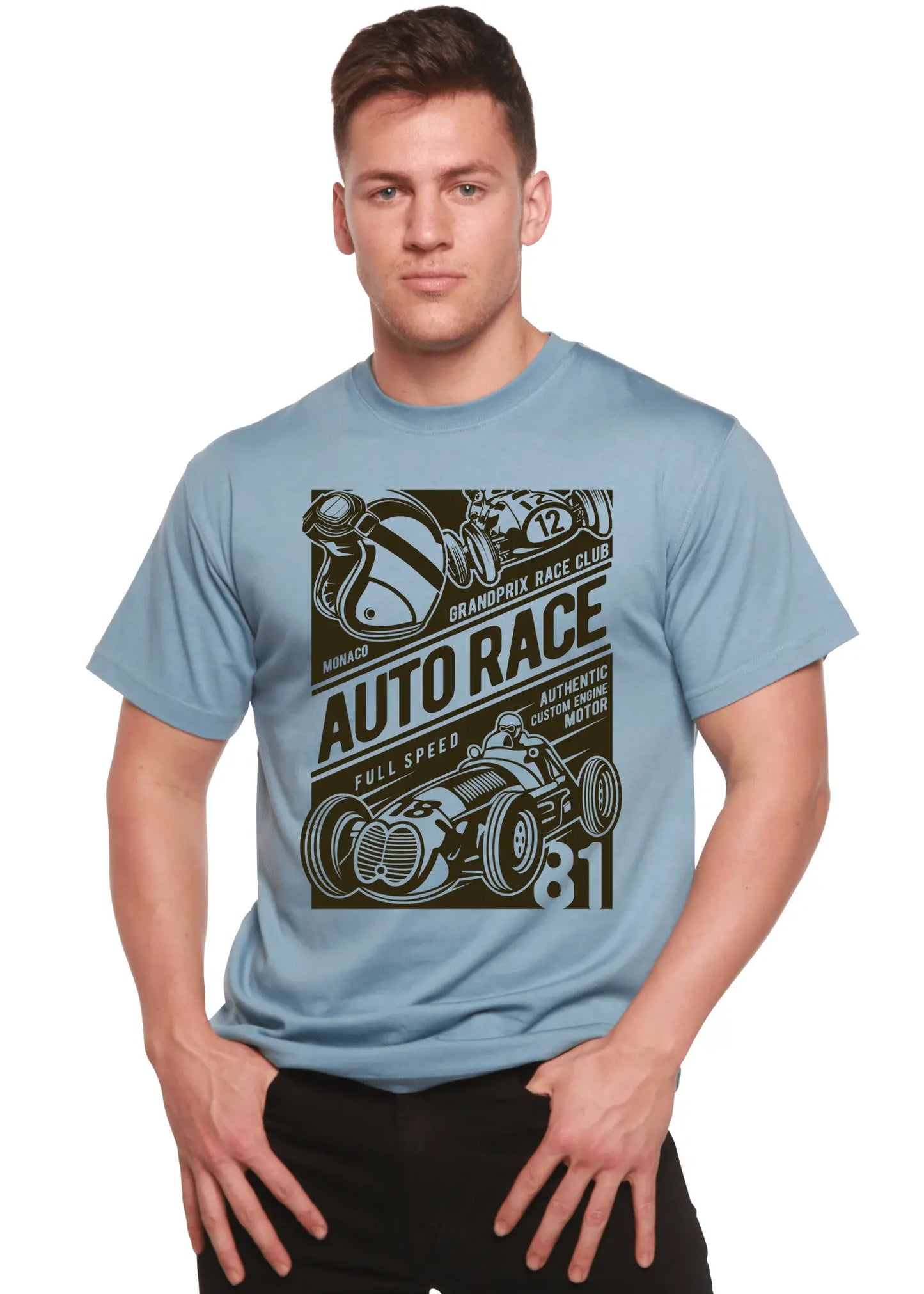 Auto Race Men's Bamboo Viscose/Organic Cotton Short Sleeve Graphic T-Shirt - Blade & Thread