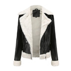 Autumn and winter fleece leather women's warm long-sleeved lapel coat jacket nowadaysfashion