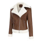 Autumn and winter fleece leather women's warm long-sleeved lapel coat jacket nowadaysfashion
